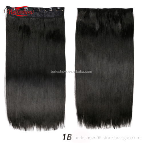 Hot sell  brand straight hair cheap  Factory Wholesale Customized 5 clips Thick Ends clip in hair extensions